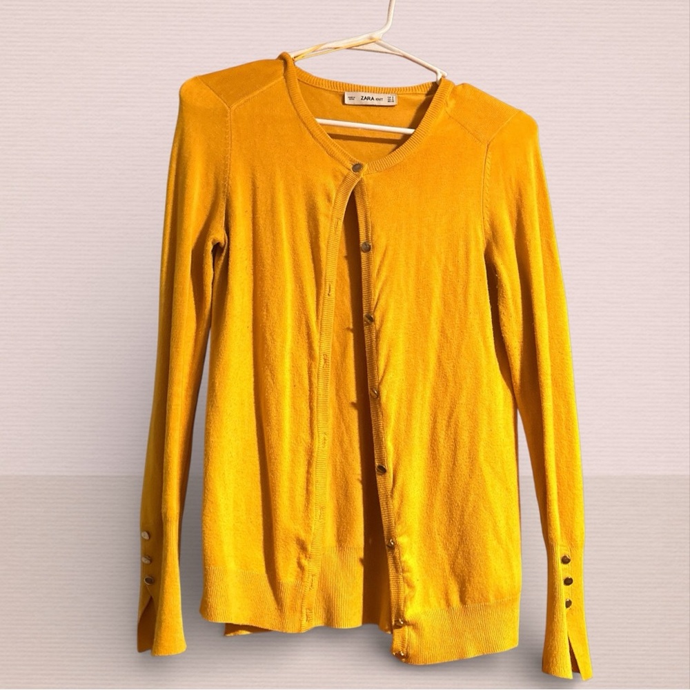Zara Women's Vibrant Yellow Cardigan